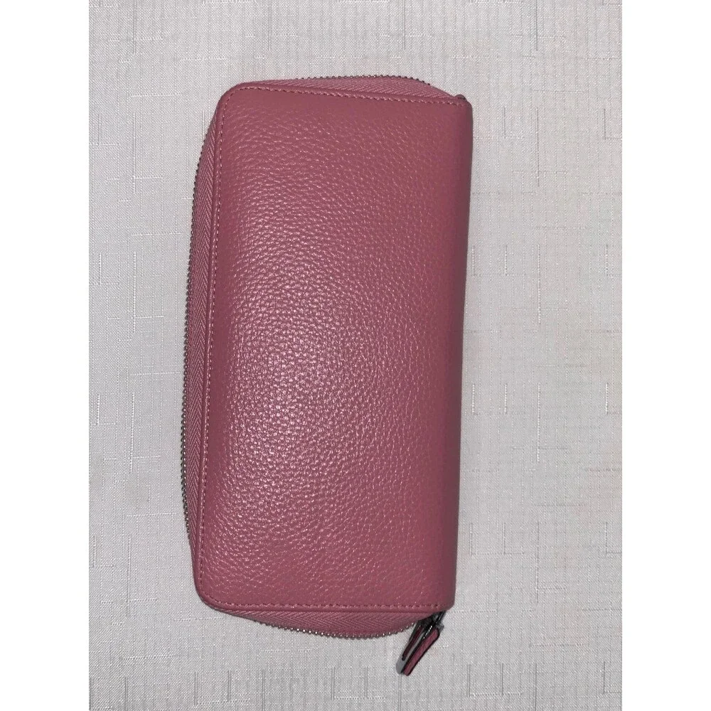 Leather Zip Wallet Womens RFID Blocking Phone Clutch Travel Purse Wristlet